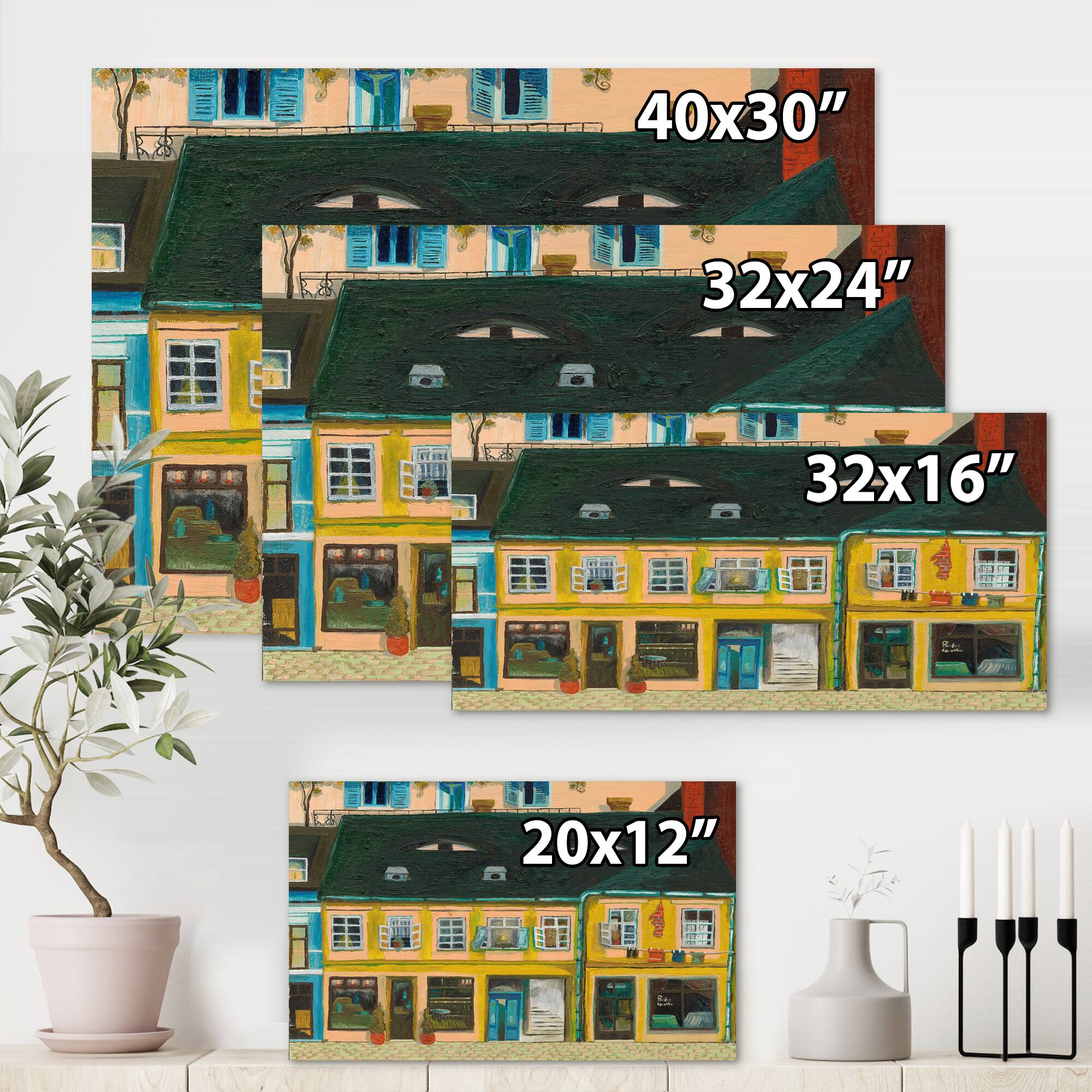 Designart - Yellow Facade of Houses In Street In Paris
